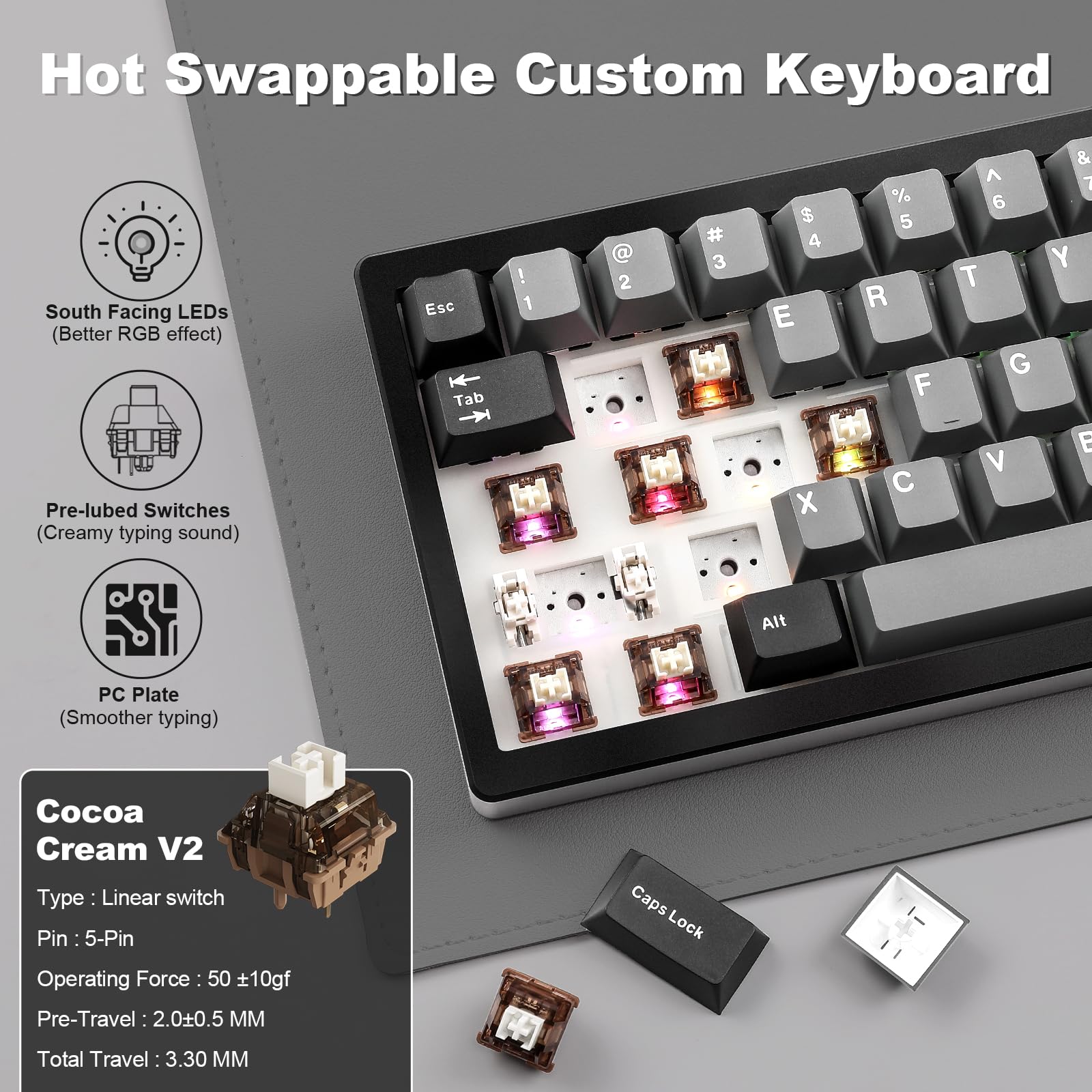 Amazon.in: Buy YUNZII AL68 Wireless Mechanical Keyboard, 60%, QMK